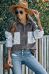 Patchwork Corduroy Buttoned Shirt Jacket